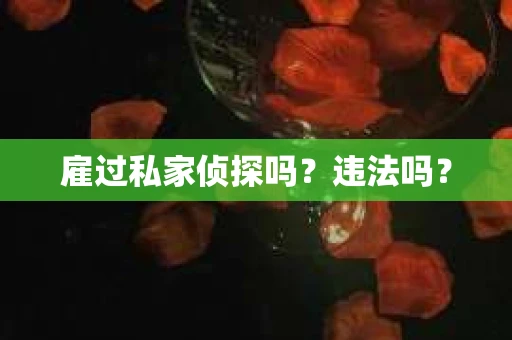 雇过私家侦探吗？违法吗？