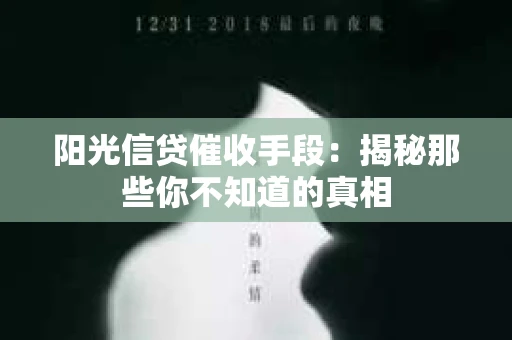 阳光信贷催收手段：揭秘那些你不知道的真相