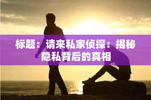 标题：请来私家侦探：揭秘隐私背后的真相