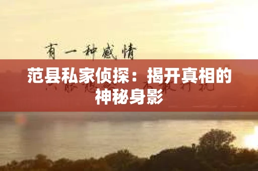 范县私家侦探：揭开真相的神秘身影