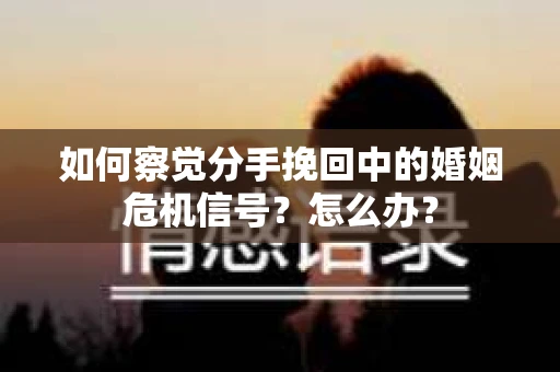 如何察觉分手挽回中的婚姻危机信号?怎么办? 如何察觉分手挽回中的婚姻危机信号?怎么办?