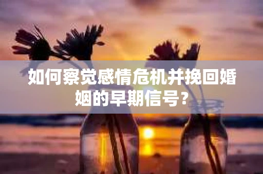 如何察觉感情危机并挽回婚姻的早期信号？