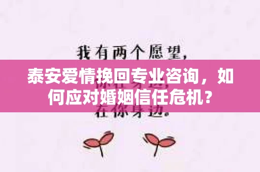 泰安爱情挽回专业咨询，如何应对婚姻信任危机？
